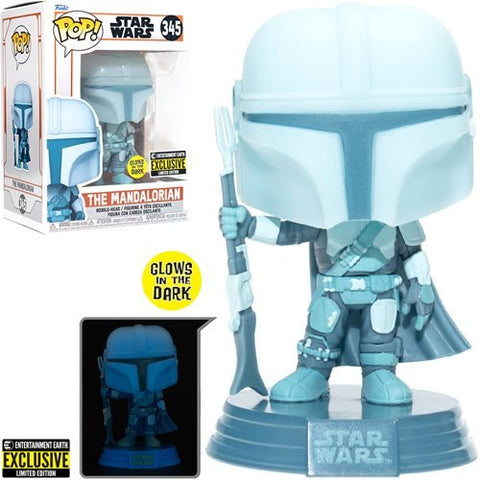 Funko POP! - Star Wars - The Mandalorian - Hologram Glow-in-the-Dark - 345 - Entertainment Earth Exclusive